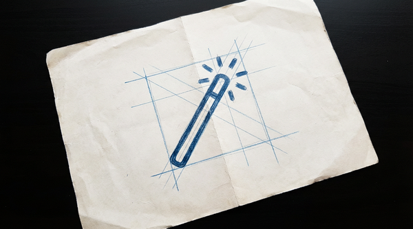 a magic wand emitting a sparkle from its tip