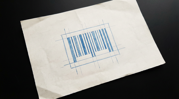 a scannable barcode composed of vertical parallel lines of varying widths