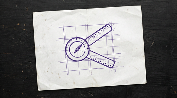 a medical goniometer, a hinged instrument with a protractor and two ruler-like arms, used by physiotherapists to measure the range of motion in a patient's joint
