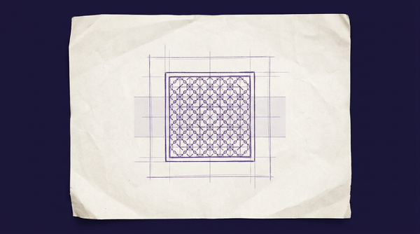 a single, flat square tile, viewed from directly above, its surface completely filled with a dense, intricate, geometric fractal pattern