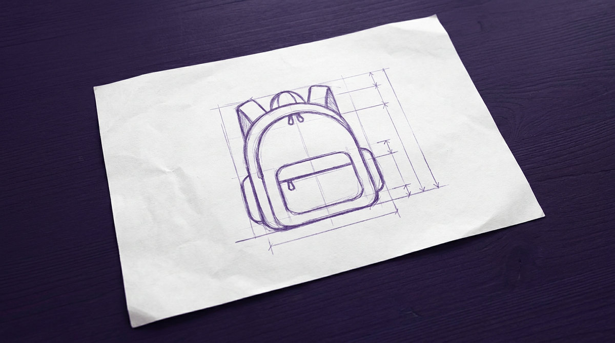 a standard two-strap backpack, viewed from the front, with a main zippered compartment and a smaller zippered pocket on its face