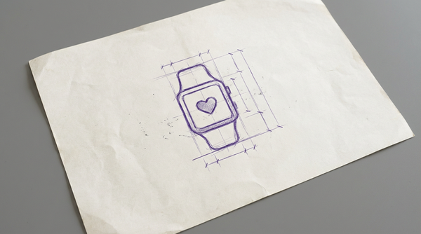 a wrist-worn activity tracker with a heart icon displayed on its screen