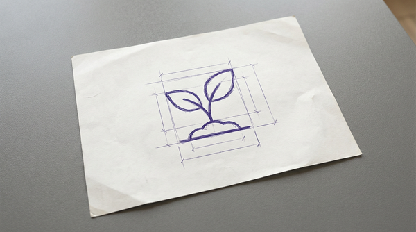 a single plant sprout, with two new leaves, emerging from a small mound of soil