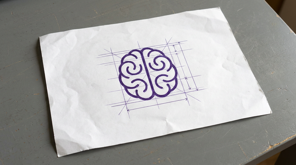 a stylized axial cross-section of a human brain, as seen on a medical imaging scan