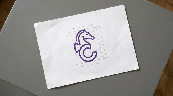 a stylized hippocampus, with its characteristic C-shape curve