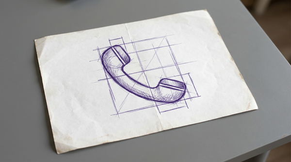 a classic telephone handset, with a distinct earpiece and mouthpiece connected by a curved handle