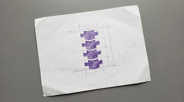 a stylized human spinal column segment