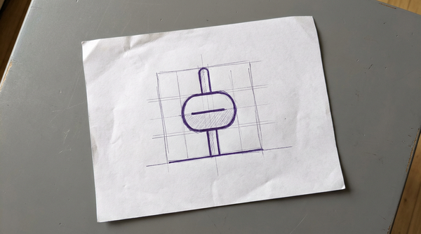 an abacus bead, positioned on its rod